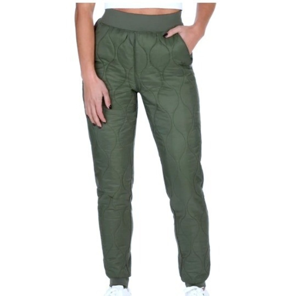 AMERICAN OUTDOORSMAN NWT Women Medium Thyme Green High Rise Quilted Jogger Pants